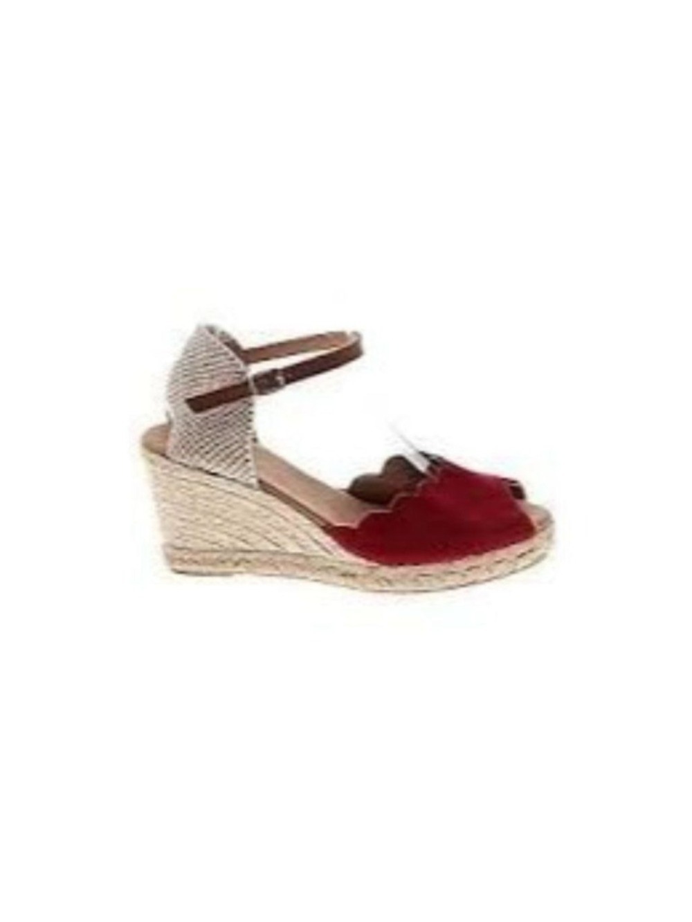 Paseart Red Suede Jute wedge Shoes Sandals 38 US 8